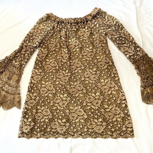 Pat Dahnke Small Floral Lace Mini DRESS Boho Western - Picture 6 of 10